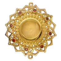 Brass relic reliquary for holy relics in gilding Brass relic reliquary for holy relics in gilding