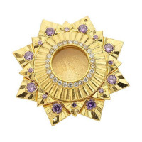 Brass reliquary in gilt