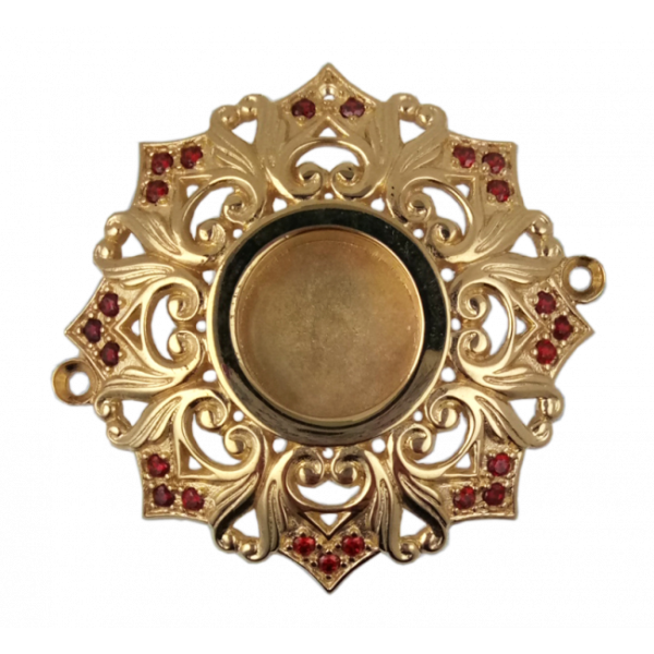 Brass reliquary in gilt