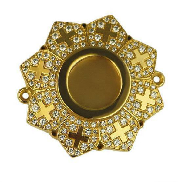 Reliquary made of gilded brass with stones