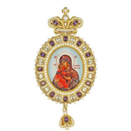 Archbishop Engolpion Panagia made of gilded brass with decorations