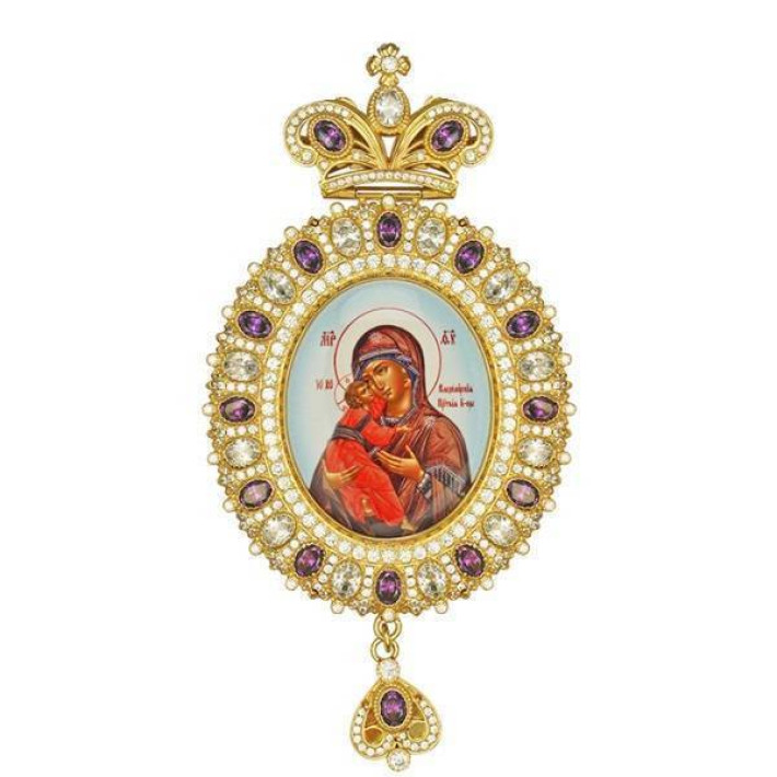 Archbishop Engolpion Panagia made of gilded brass with decorations