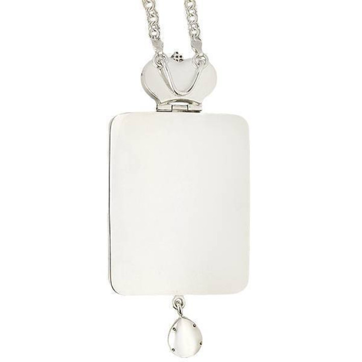 Brass Engolpion panagia in silver plated with gilding and chain