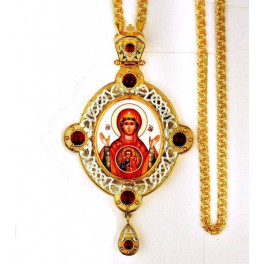 Archbishop Engolpion made of gilded brass with stones and a chain