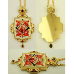 Engolpion panagiabrass in gilt with chain 