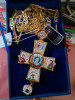Priest's cross made of brass in gilt with silver plating and chain