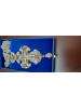 Cross for the priest brass gilt with print and chain 
