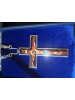 Brass pectoral orthodox cross in silver plated with chain