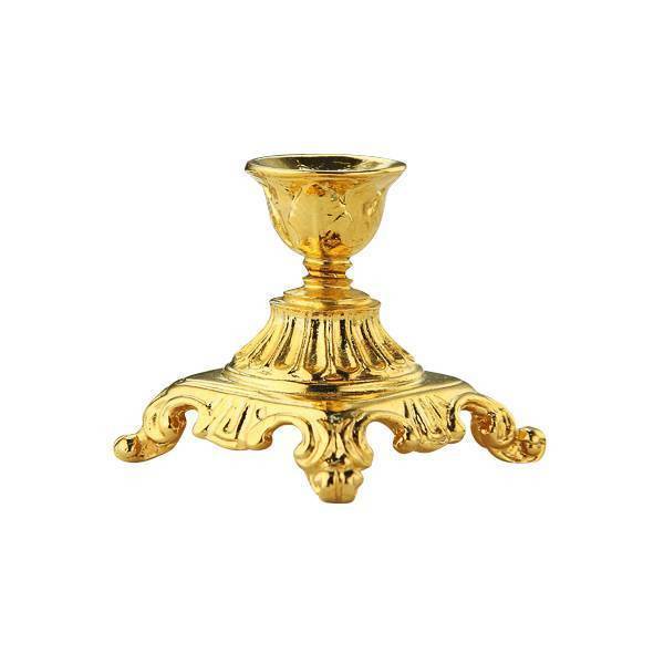 Church candlestick made of gold-plated brass