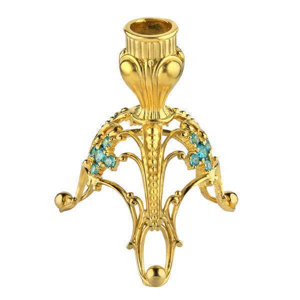 Table candlestick made of gold-plated brass