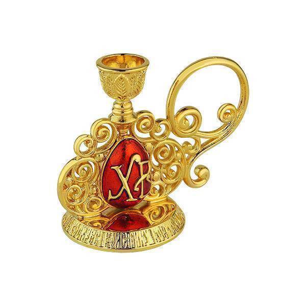 Table candlestick made of gold-plated brass