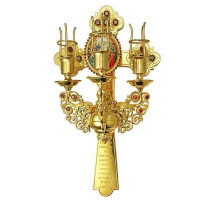 Paschal three-candlestick made of brass in gilding Paschal three-candlestick made of brass in gilding