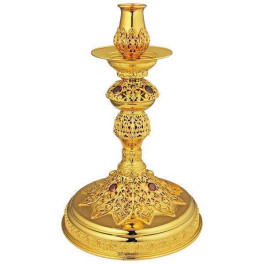 Altar candlestick made of gilded brass