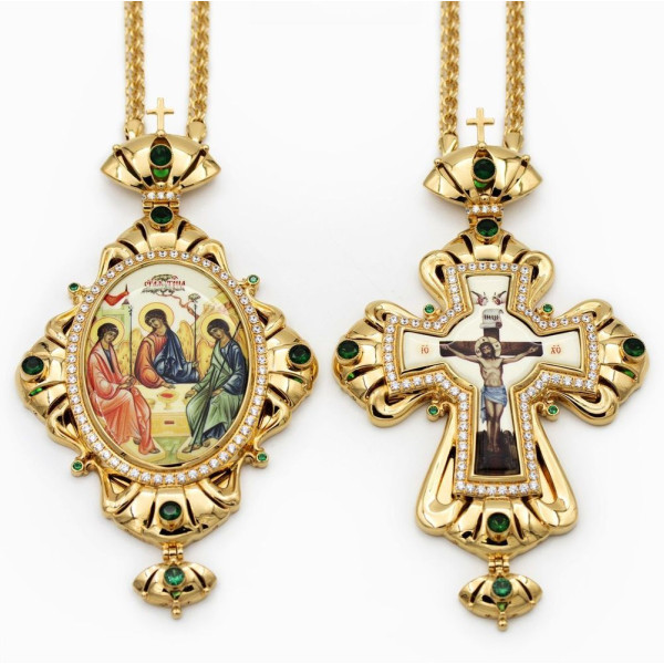 Archbishop's set brass set in gilt with chains
