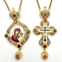 Archbishop's set brass set in gilding with silver plating and chains