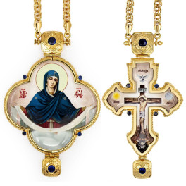 Archbishop's sets of brass in gilt with chains