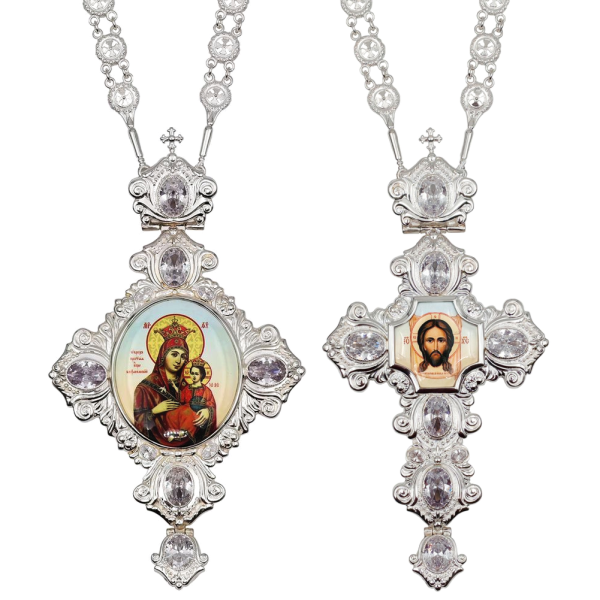 Bishop's set made of silver-plated brass with chains