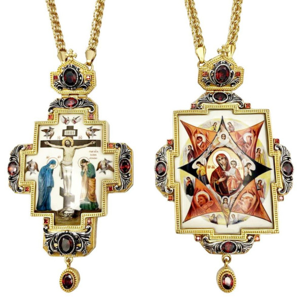 Archbishop's sets of brass in gilt with silver plating and niello plating