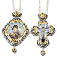 Hierarchical pectoral set in silver-plated with gilding
