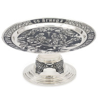 Discos made of brass in silver-plated and blackened