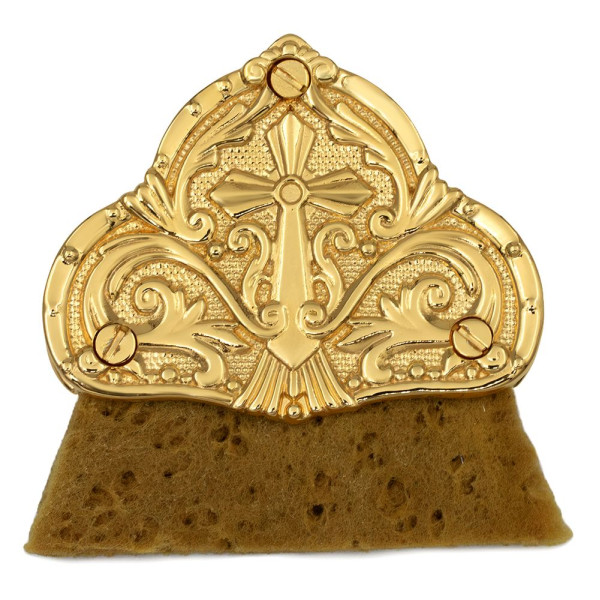 Small brass antimension sponge with gold plating
