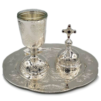 Brass bowl with plate from the anointing set