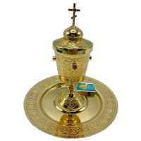 Holy with a plate for anointing with oil