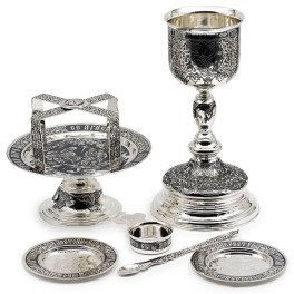 Eucharistic set of brass in silver plating 