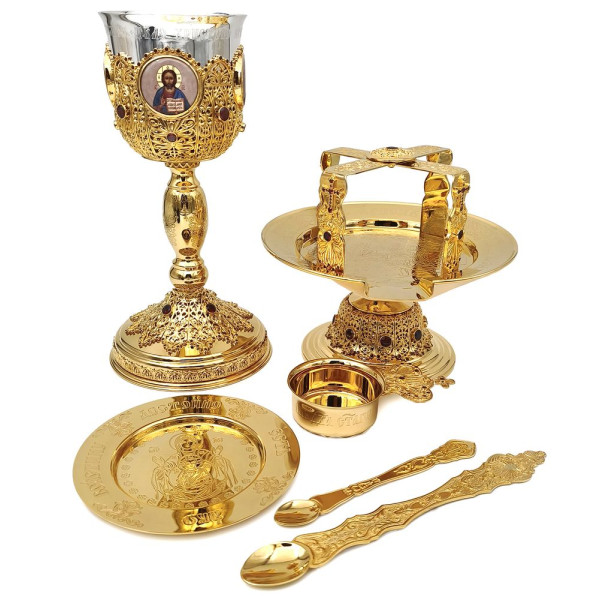 Eucharistická sada kombinovaná zlacená