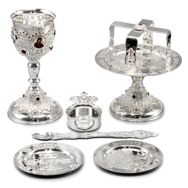 Eucharistic set in silver with a 0.25 litre chalice