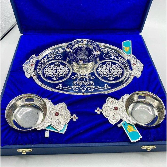 Bishop's zapivka set made of jewelry alloy in silvering