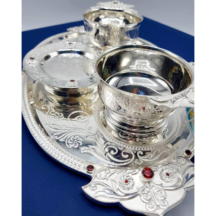 Bishop's zapivka set made of jewelry alloy in silvering