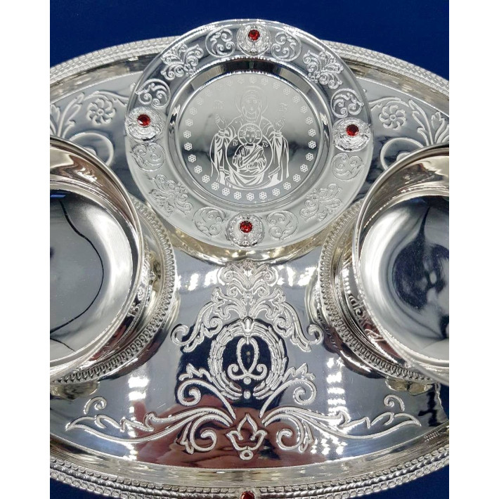 Bishop's zapivka set made of jewelry alloy in silvering
