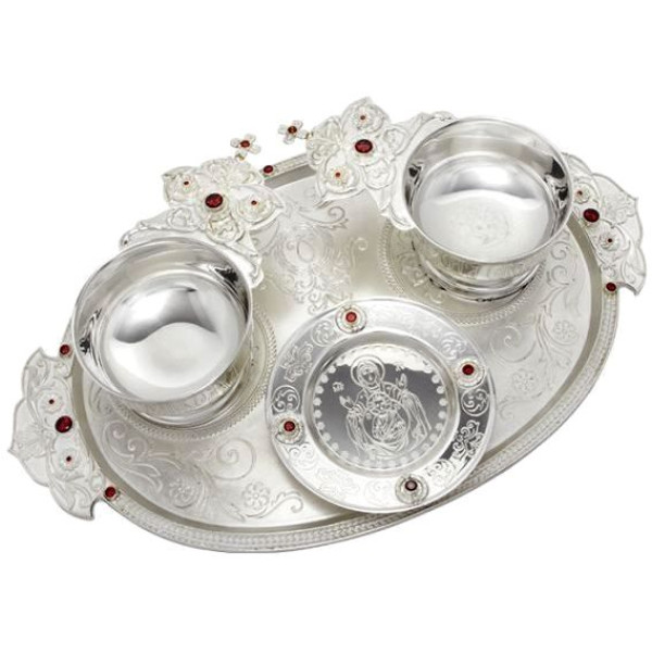 Bishop's zapivka set made of jewelry alloy in silvering