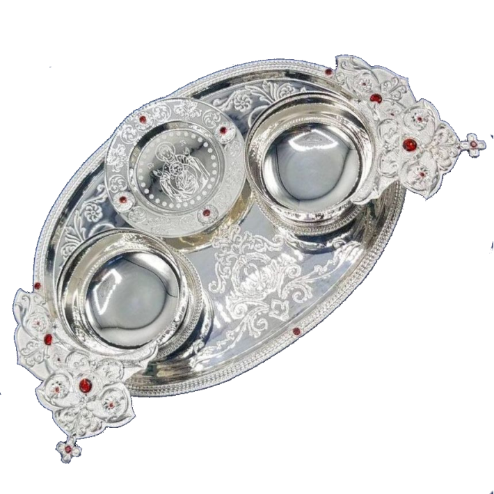 Bishop's zapivka set made of jewelry alloy in silvering