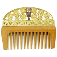 Brass comb for priests in gold plating