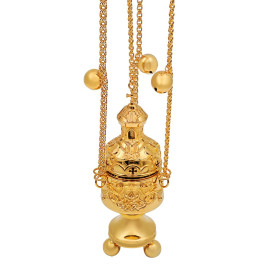 Small brass censer in gilt 