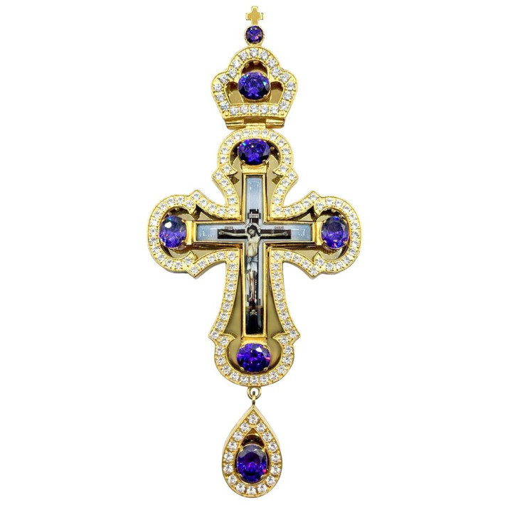 Cross for a priest made of gold-plated brass