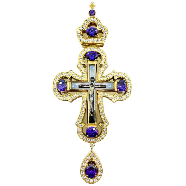 Cross for a priest made of gold-plated brass