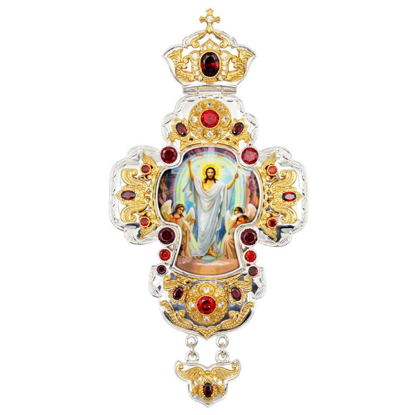 Cross for a priest made of silver-plated brass with gold plating