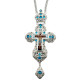 Priest's pectoral cross made of brass in silver plated with chain