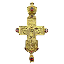 Priest's cross made of brass, gold-plated
