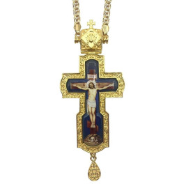 Cross for priest made of brass in gilding with chain