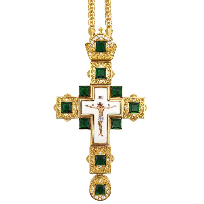 Cross pectoral for priest gilded with chain 