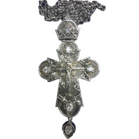 Cross for priest brass cross in silver plated with chain
