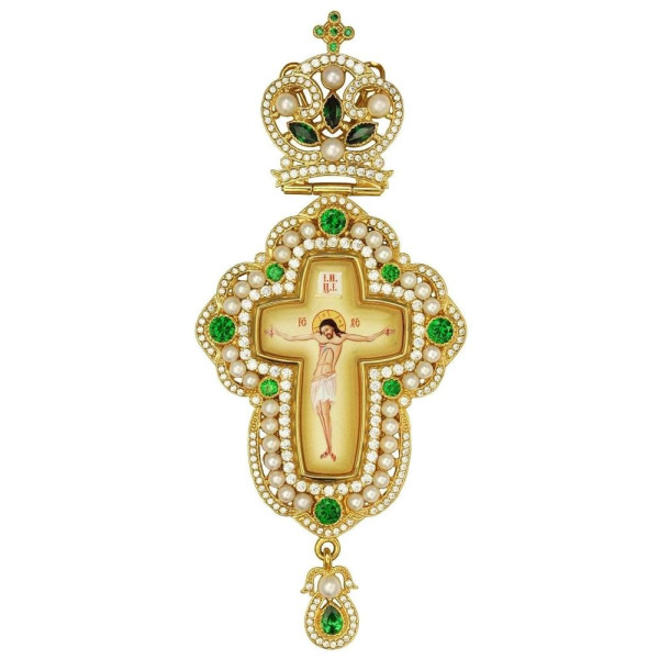 Cross for a clergyman made of gilded brass