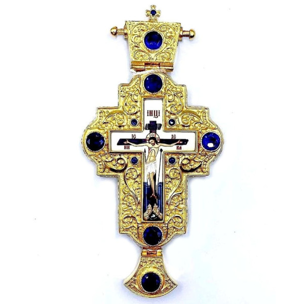 Cross for a clergyman made of brass in gold plating