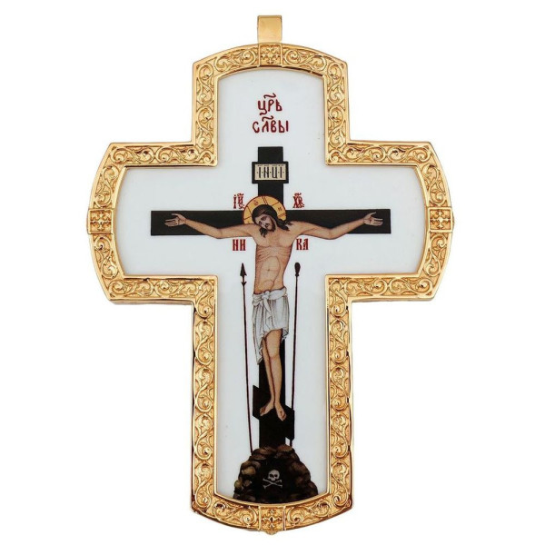 Cross for a clergyman made of gilded brass