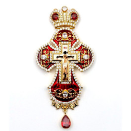Cross for clergyman made of brass in gilt without chain