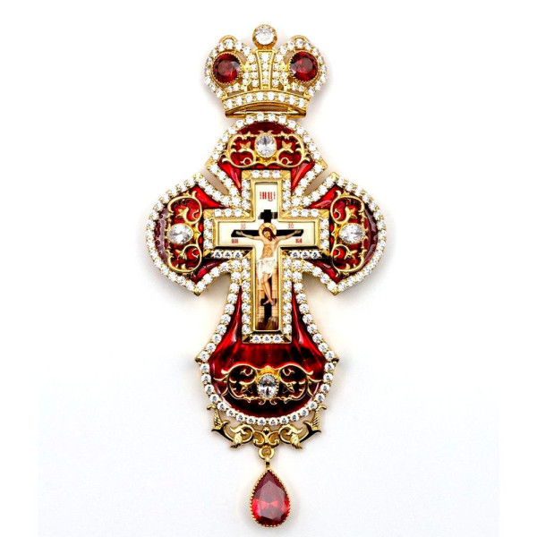 Cross for clergyman made of brass in gilt without chain